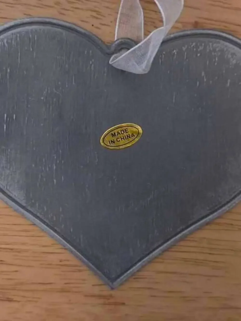 New 2 Packs of Metal Heart Shaped Inspiration Hanging Ornament with Ribbon